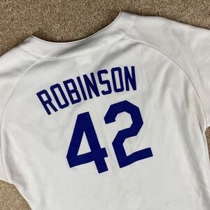 Kids Brooklyn Dodgers Jackie Robinson 42 Replica Baseball Jersey Youth Size XL